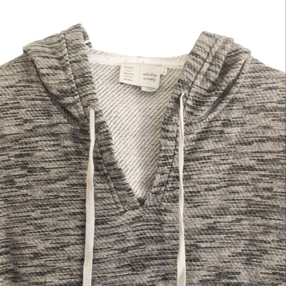 Anthropologie Saturday Sunday Gray Crop Hoodie Small - Picture 4 of 11